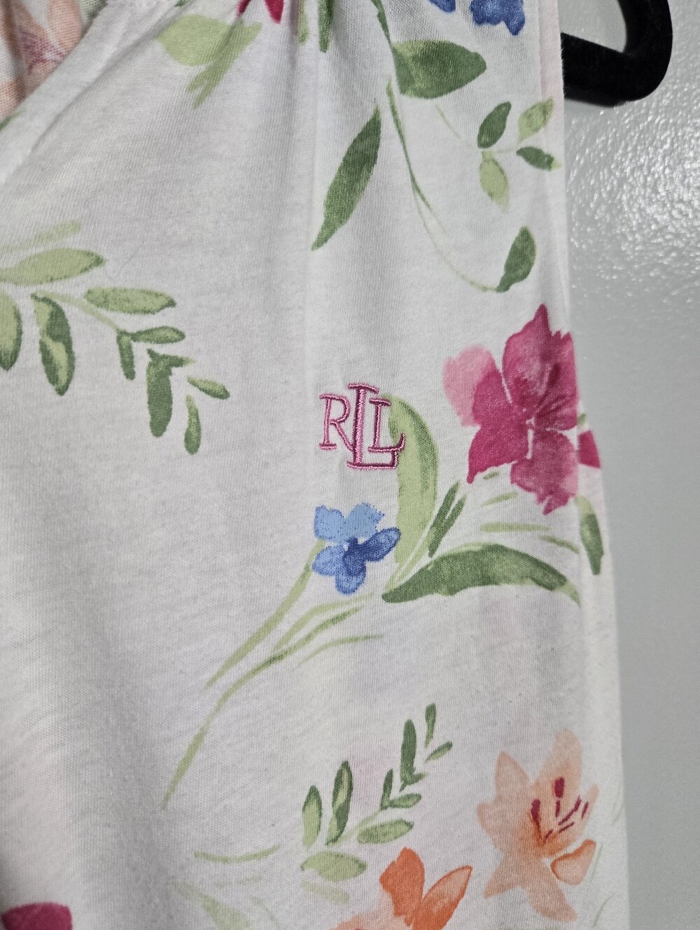 Lauren Ralph Lauren Floral Nightgown Bundle Lot of 2 Medium Ruffle Hem Knit - Picture 8 of 10